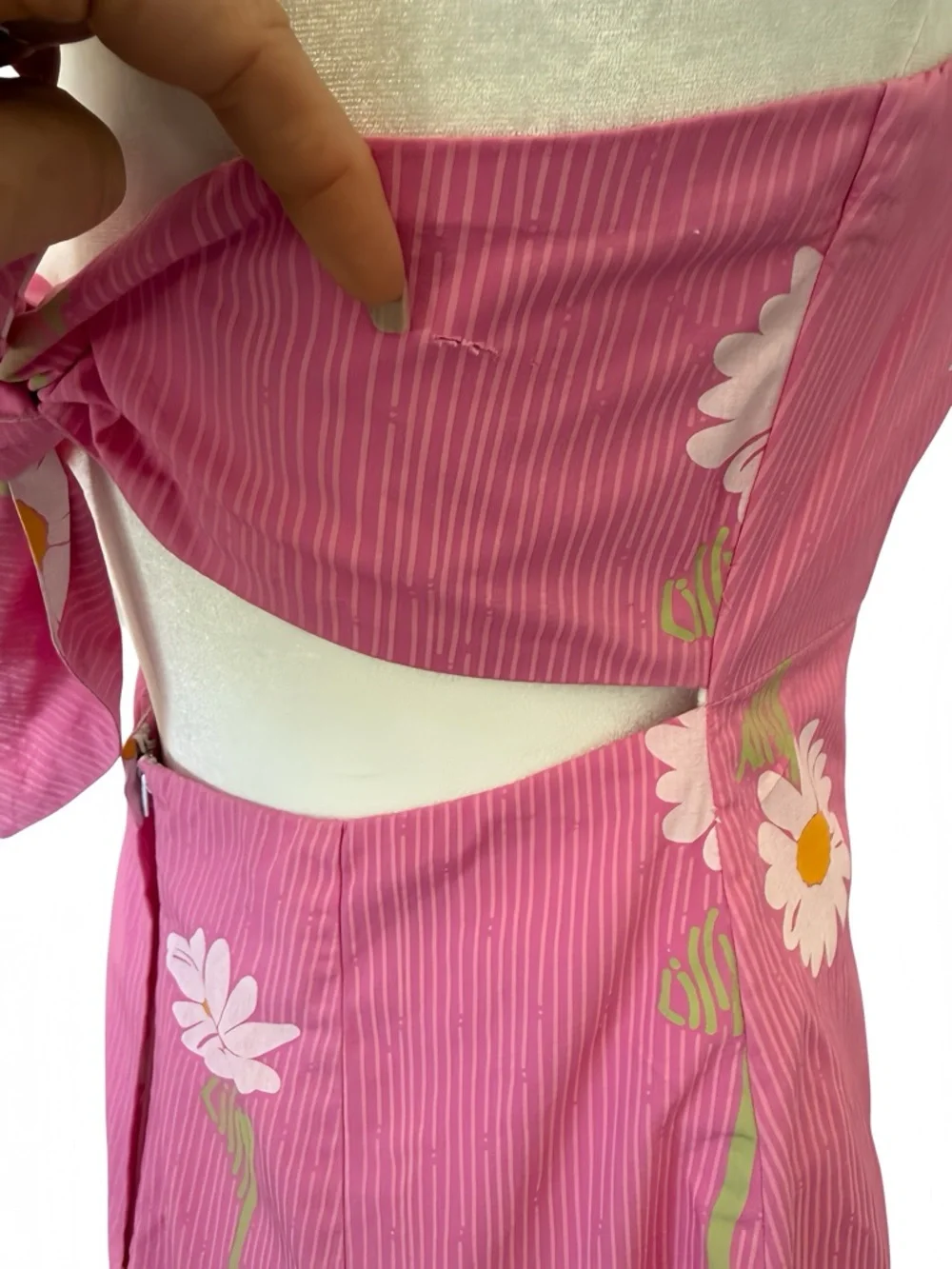 Vintage Lilly Pulitzer Strapless Pink Floral Dress Empire Waist Daisy 90s Y2K 6 - Picture 12 of 12